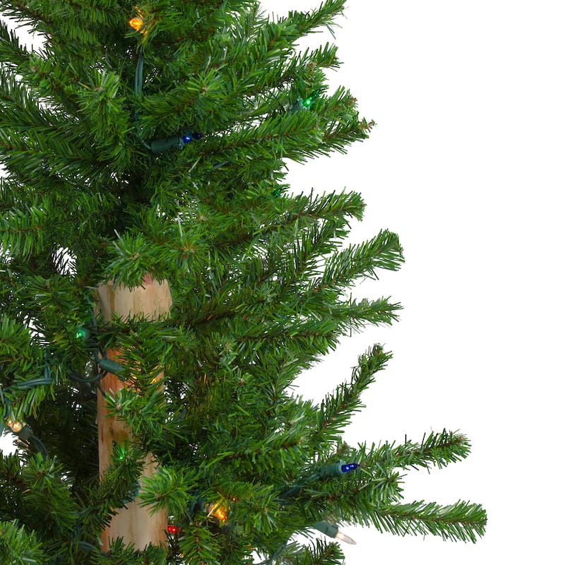 Pre-Lit Medium Alpine Artificial Christmas Tree - 3' - Multi Lights