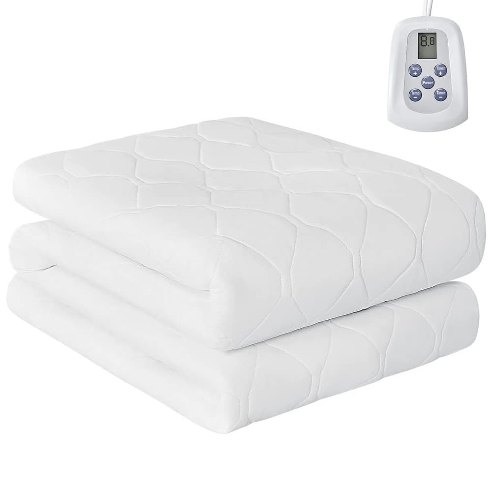 Quilted Heated Mattress Pad with 10 Heat Settings & Auto Shut-Off, Machine Washable – Warm Electric Bed Heating Pad