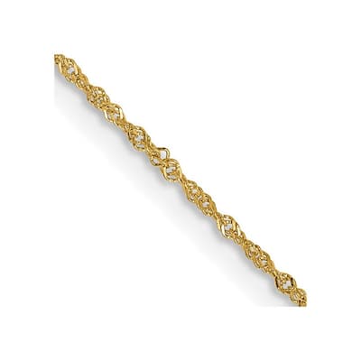 Curata 14k Yellow Gold Solid 1.0mm Diamond-cut Singapore Chain Necklace Options: 16 18 20 24 30