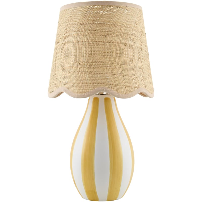 Livabliss Melbu Traditional Accent Table Lamp - 14"H x 8"W x 8"D - Yellow/Beige
