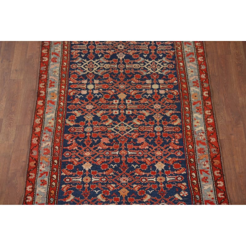 Malayer Antique Persian Runner Rug Hand-Knotted Wool Carpet - 3'7" x 12'11"