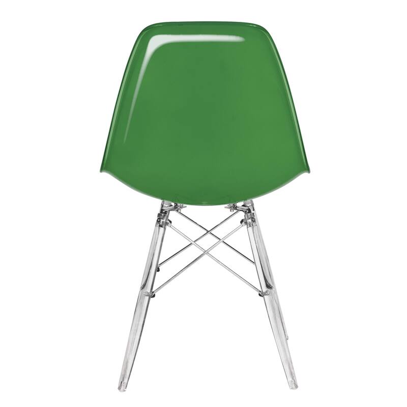 Crescro Dining Chair in Acrylic with Eifel Legs Design Banquet Side Chair (Set of 2) for Indoor and Outdoor - 32" Height