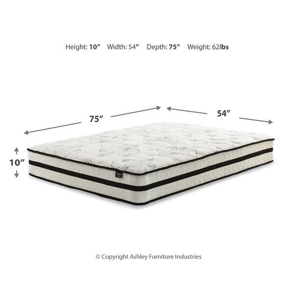 Full Size Chime 10 Inch Medium Firm Hybrid Mattress with Cooling Gel