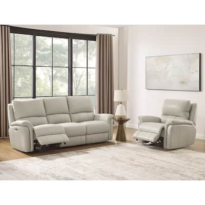 Hydeline Erindale Zero Gravity Power Recline and Headrest Top Grain Leather Sofa and Recliner - Sofa, Recliner
