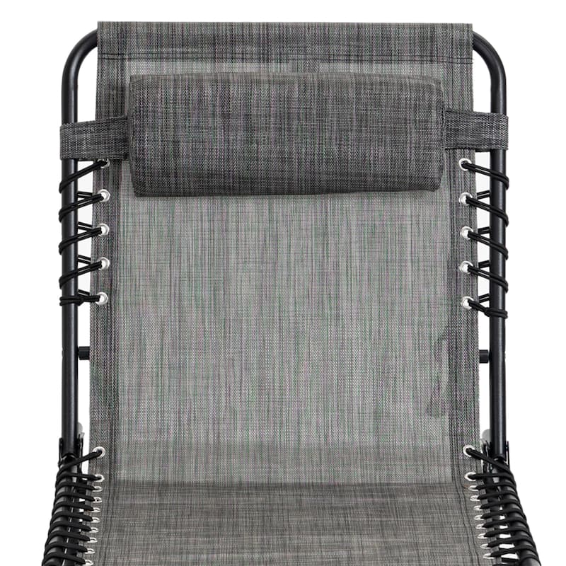 Outsunny Reclining Lounge Chair, Portable Sun Lounger, Folding Camping Cot, with Adjustable Backrest and Removable Pillow