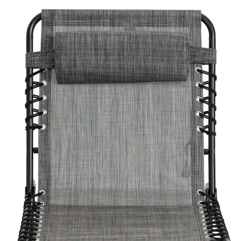 Reclining Chaise Lounge Chair, Portable Sun Lounger, Folding Camping Cot, With Adjustable Backrest And Removable Pillow