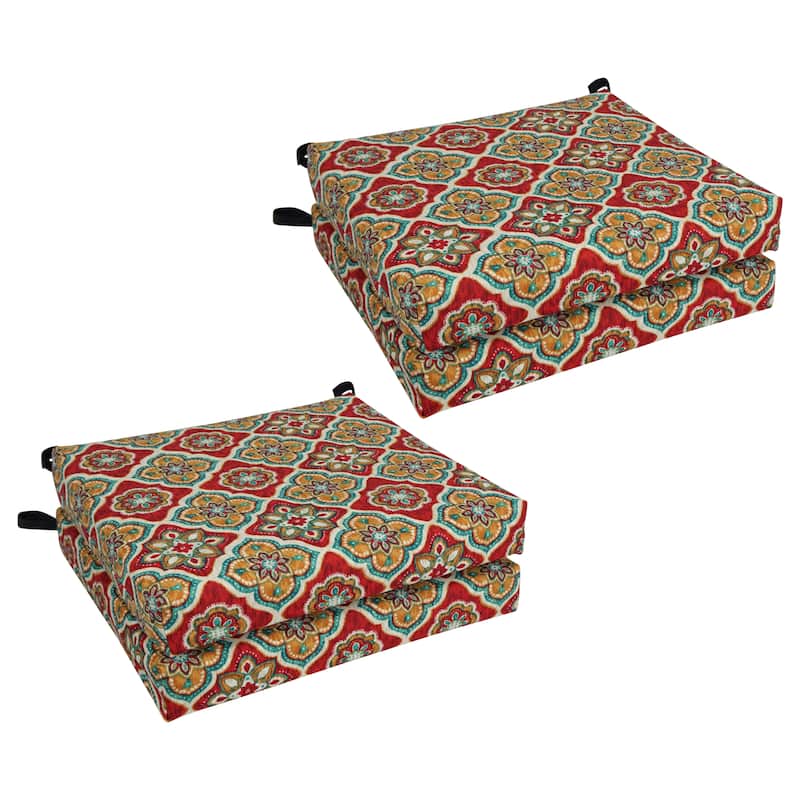 20-inch by 19-inch Indoor/Outdoor Chair Cushions (Set of 4) - 20 x 19 - Adonis Jewel