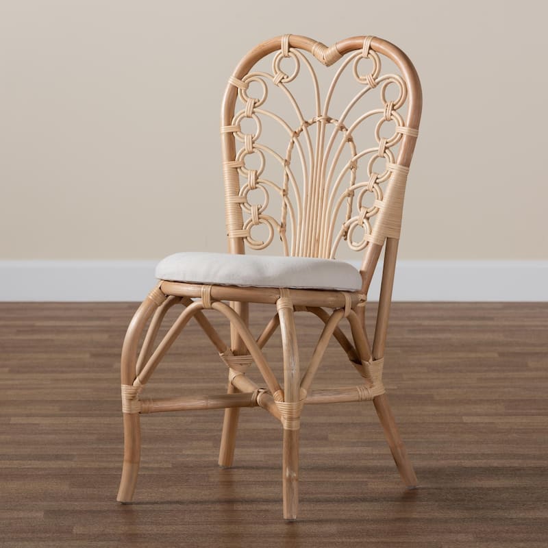 Jerica Modern Bohemian Natural Brown Rattan Dining Chair
