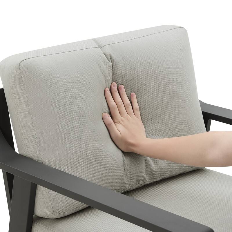 Spruce & Spring Outdoor Patio Furniture Set Aluminum Sofa Accent Chair