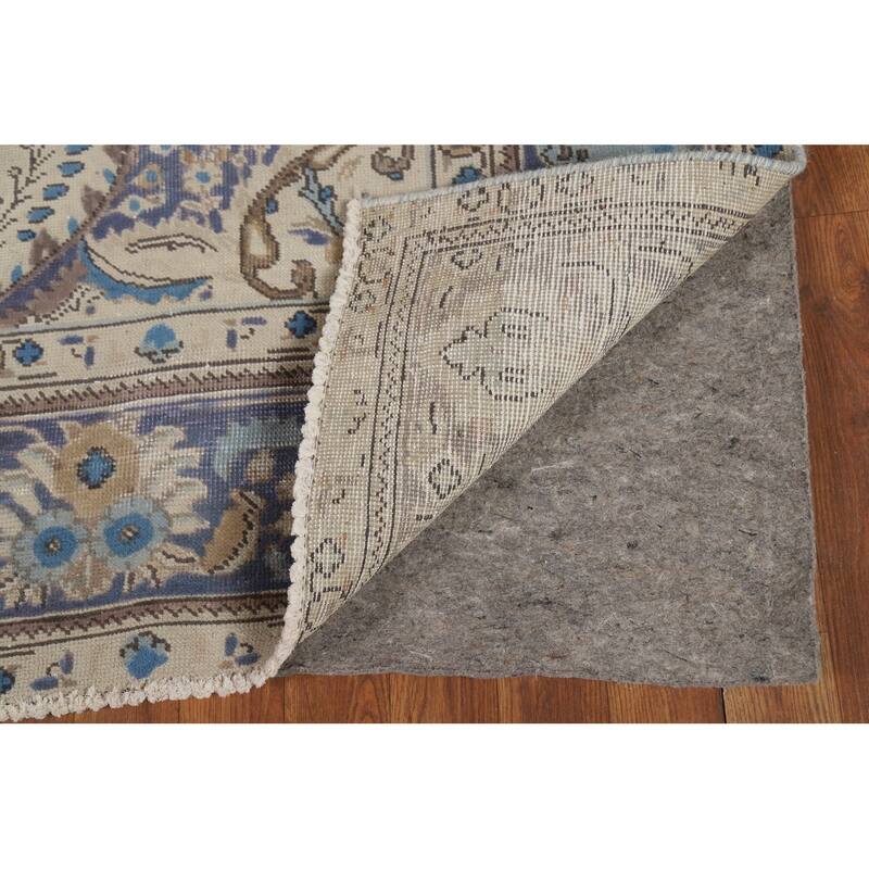 Beige Tabriz Persian Area Rug Hand-Knotted Oriental Wool Carpet - 6'5"x 9'4"