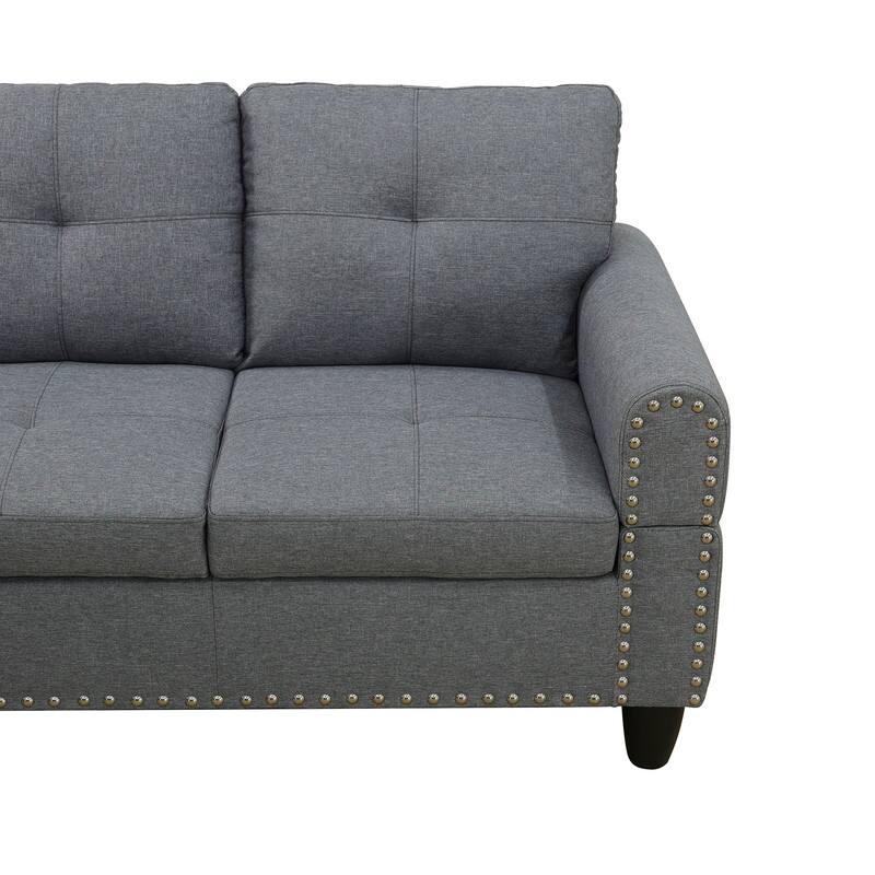 Modular Living Room Sectional with Storage Ottoman and Flip-Top Console, Black or Gray