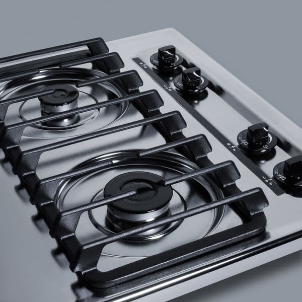 Shop Summit Ztl033s 24 Wide 4 Burner Gas Cooktop Chrome Free