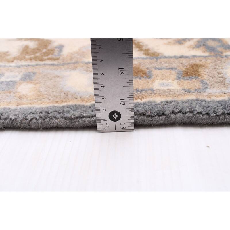 ECARPETGALLERY Hand-knotted Royal Oushak Dark Grey Wool Rug - 9'0 x 12'0