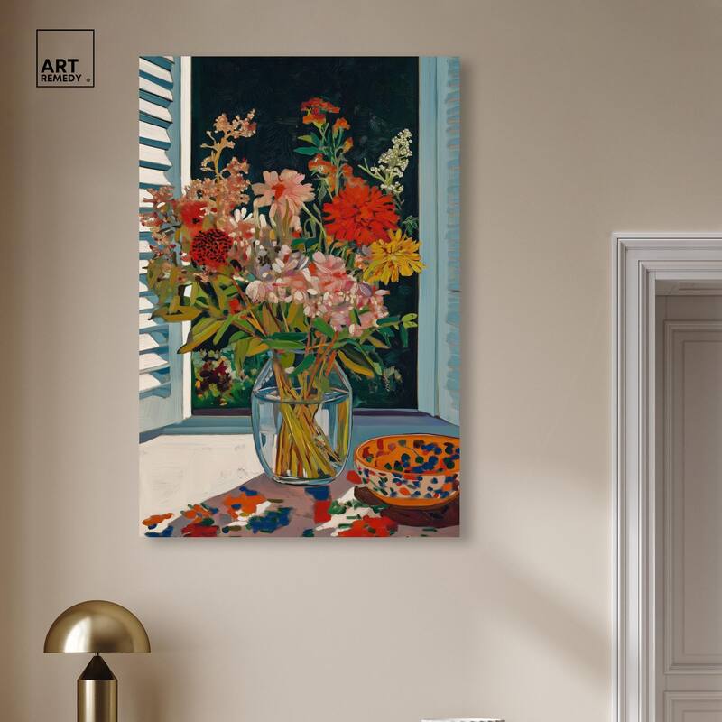 Vase on a Windowsill Canvas by Art Remedy, Gallery Wrapped