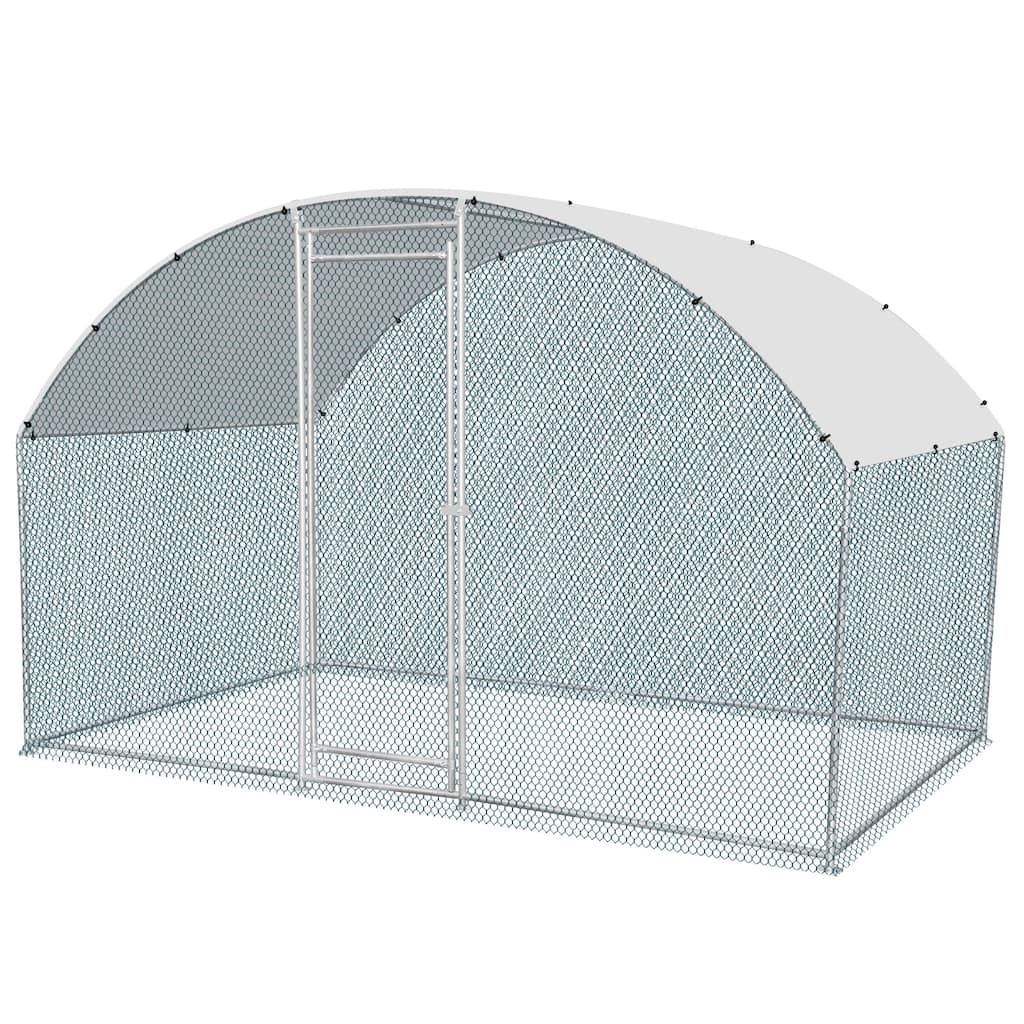 6.5 x 10 ft Metal Chicken Coop, Walk-in Poultry Cage for Backyard