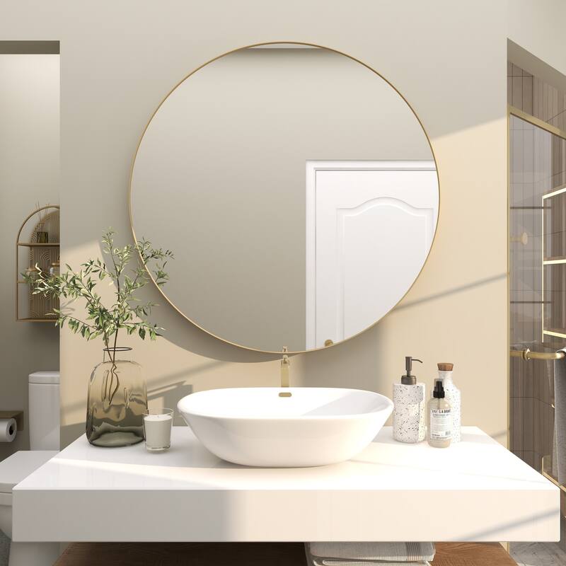 Multiple Frame Finishes / Sizes Modern Contemporary Round Wall Mirrors