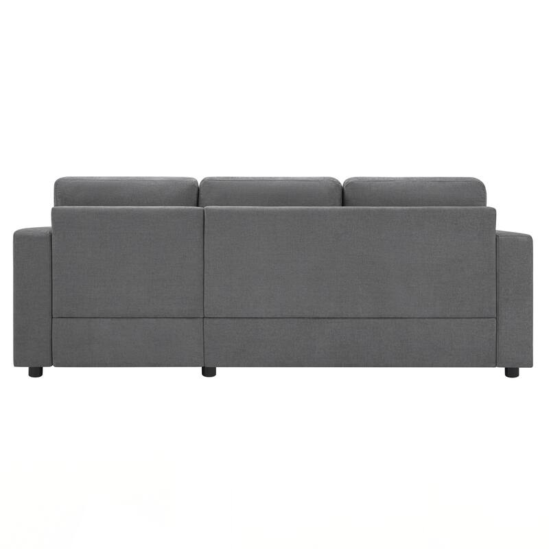 Modern Sectional Sofa 84.6" L-shaped Sofa Couch with a Curved Chaise Lounge