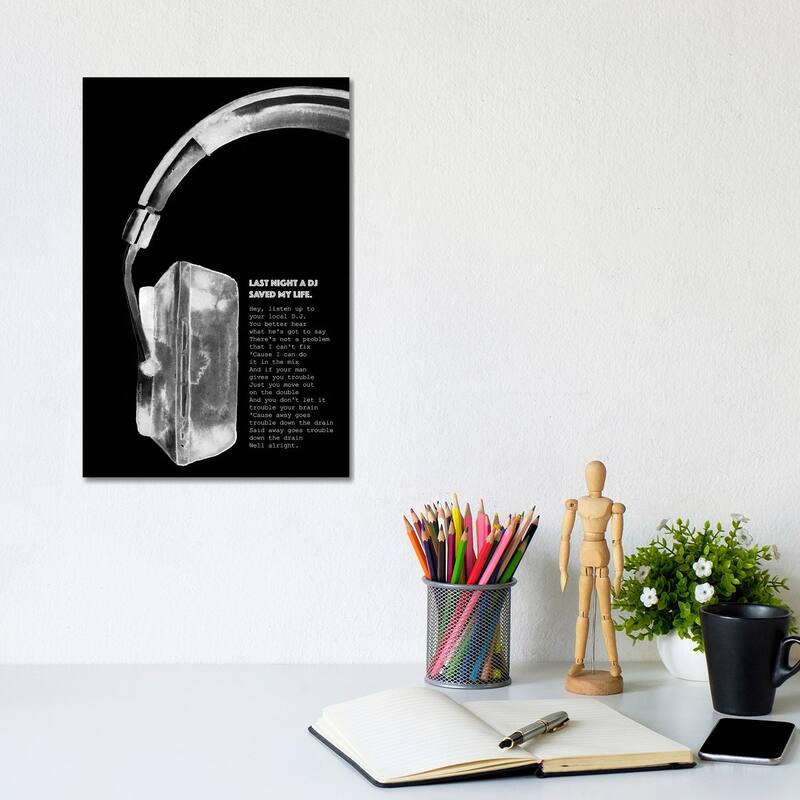 iCanvas "Last Night A DJ" by Mercedes Lopez Charro Canvas Print - 12x8x0.75