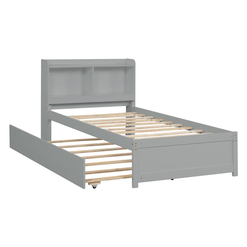 win Bed with Trundle and Bookcase