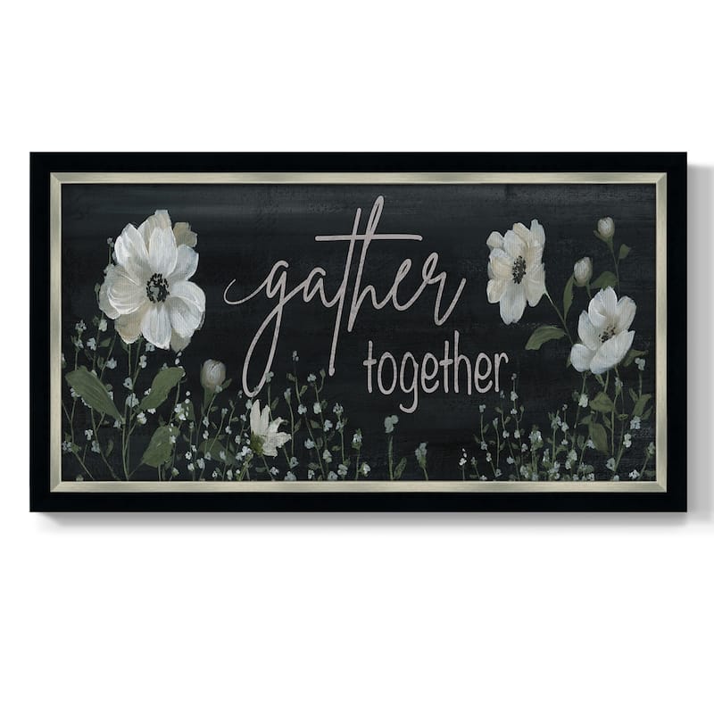 Gather Together Premium Framed Canvas- Ready to Hang - 22x42 - Charcoal