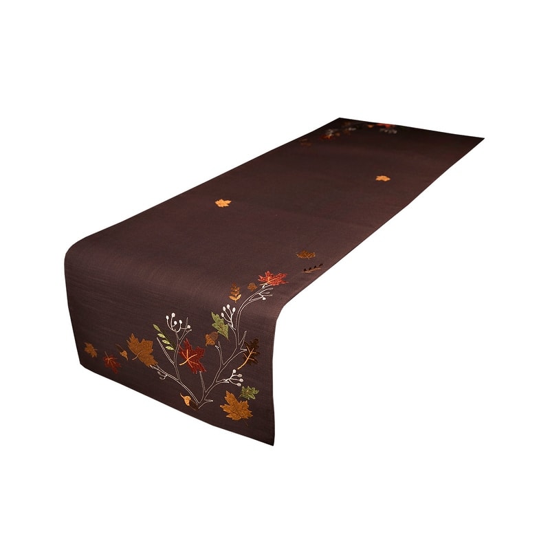 Dresden Branches Crewel Embroidered Fall Table Runner - 16" x 36"