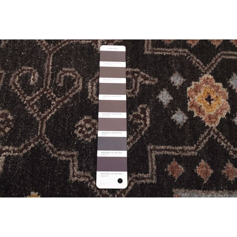 ECARPETGALLERY Hand-knotted Finest Agra Jaipur Black Wool Rug - 8'11 x 11'11