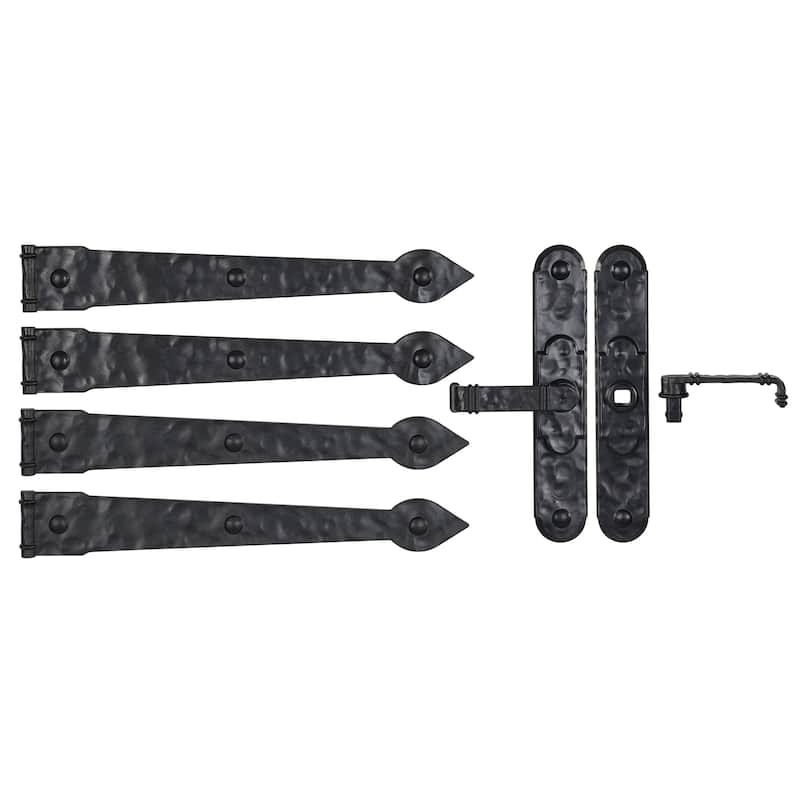 Household Essentials Premium Carriage House Magnetic Garage Door Hinges with Lever, Black