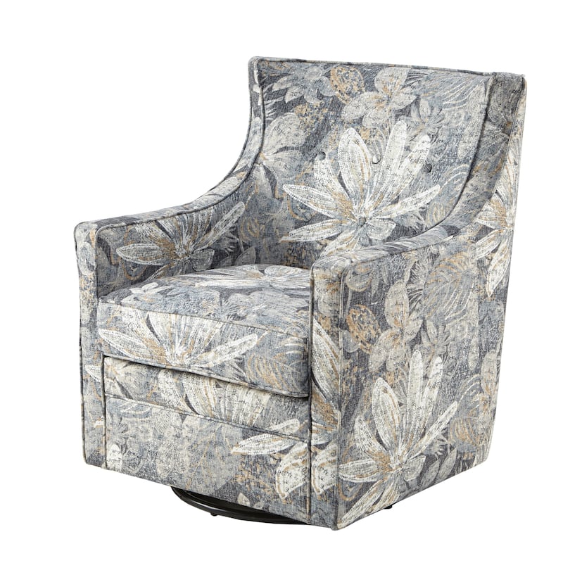 Madison Park Minkoff Blue Curve Back Swivel Glider Chair