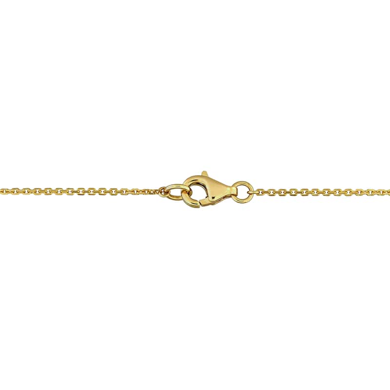 Miadora 3 1/6ct TGW London Blue Topaz 1/4ct TW Diamond Station Necklace in 14k Yellow Gold