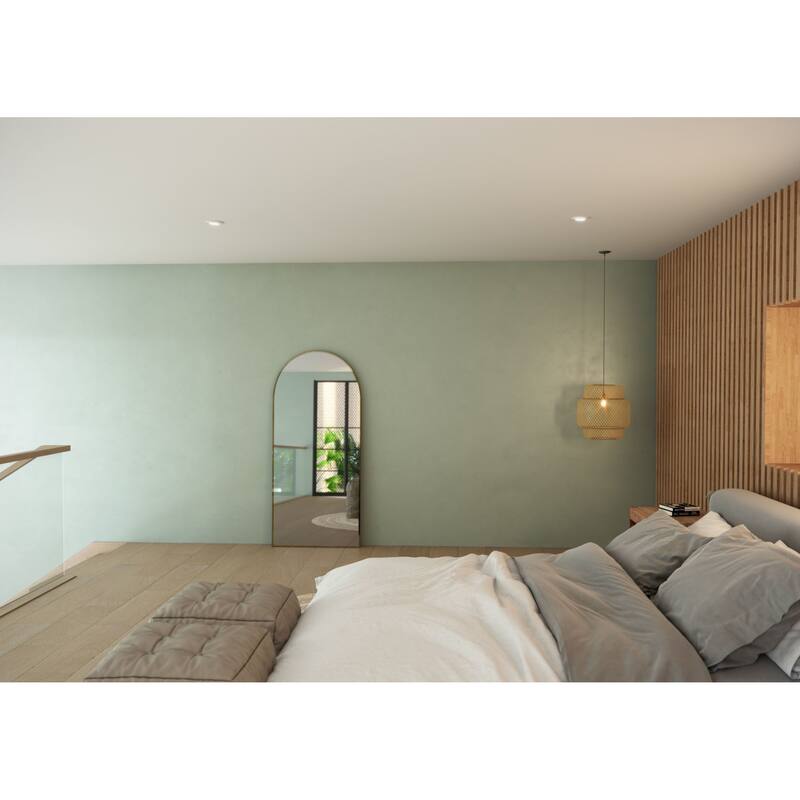 Glass Warehouse SF-ARC-30X67 Kira 30" W x 67" H Arched Framed Bathroom - Satin Brass