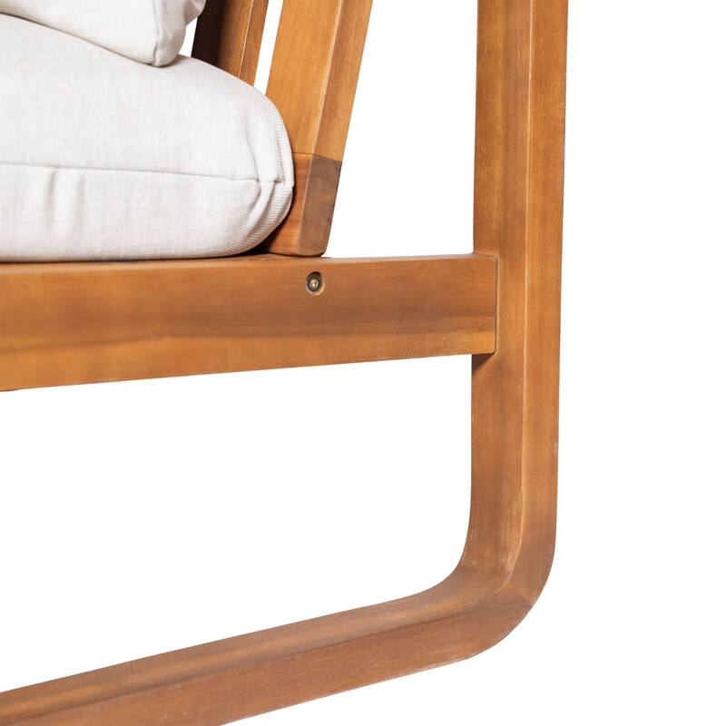 Christopher Knight Home - Outdoor Acacia Wood Lounge Chair with Cushions