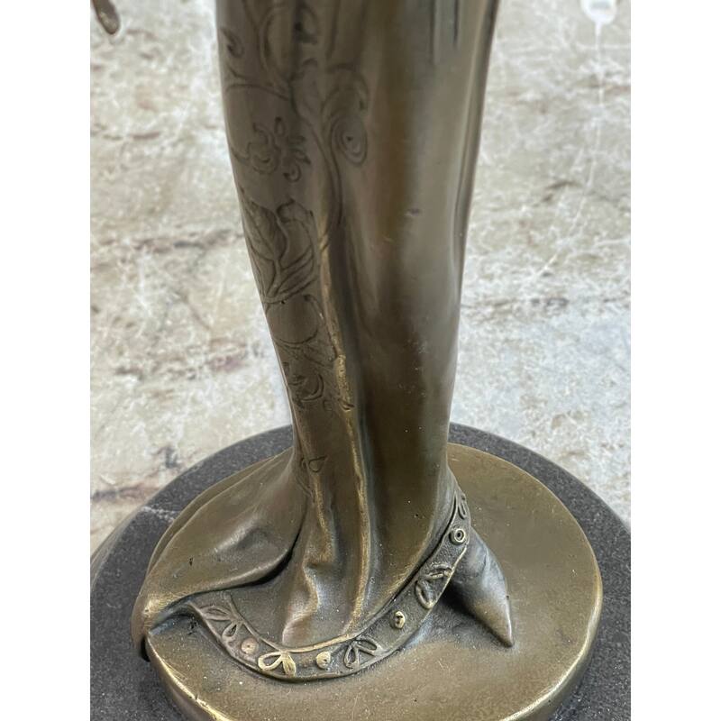 Art Deco Bronze Fashion Model Statue Sculpture Figure Decor 13 Inches X 5 Inches