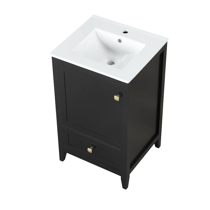 20" Bathroom Vanity with Sink, Bathroom Cabinet with Soft Closing Door, Storage Rack and A Drawer