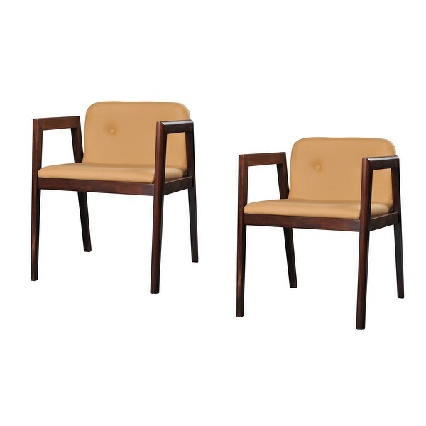 Modrest Avrum Modern Camel Eco Leather Dining Chair Set of 2