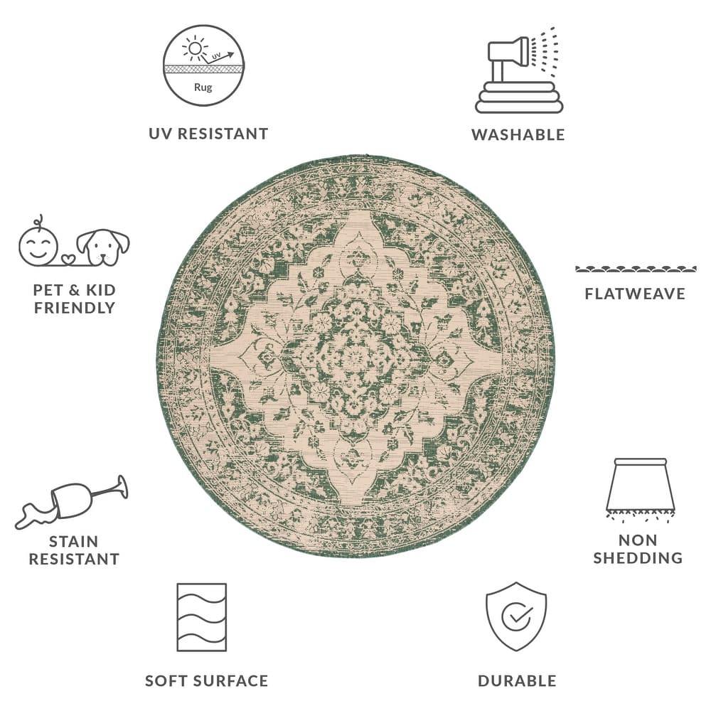 SAFAVIEH Courtyard Mirte Indoor /Outdoor Waterproof Backyard Patio Rug