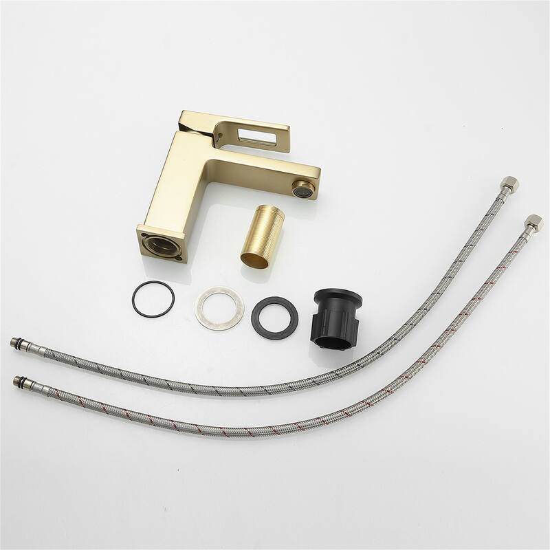 Single Handle Bathroom Faucet with Drain Set 1 Hole Brass Modern Waterfall Bathroom Sink Basin Vanity Faucets