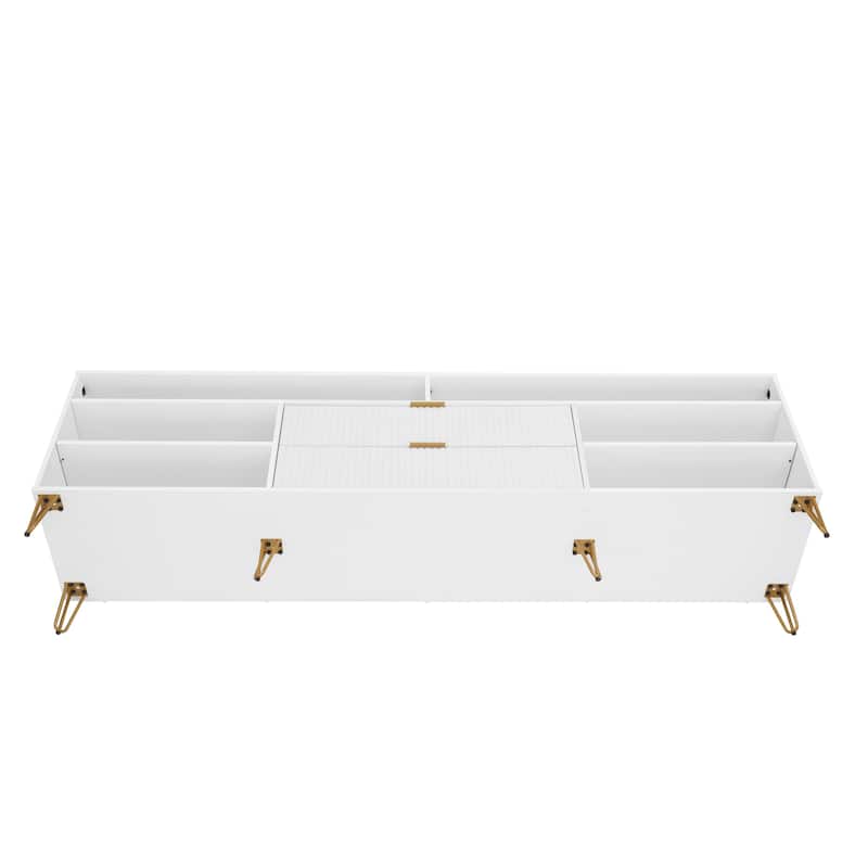 Manhattan Comfort Dumbo Mid-Century Modern TV Stand with 6 Shelves