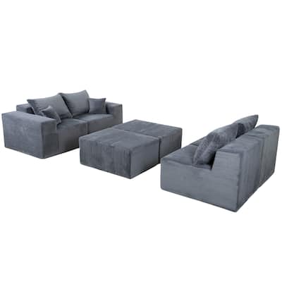 GDFStudio - 6-Piece Modular U-Shaped Sectional Sofa with Chaise Lounge