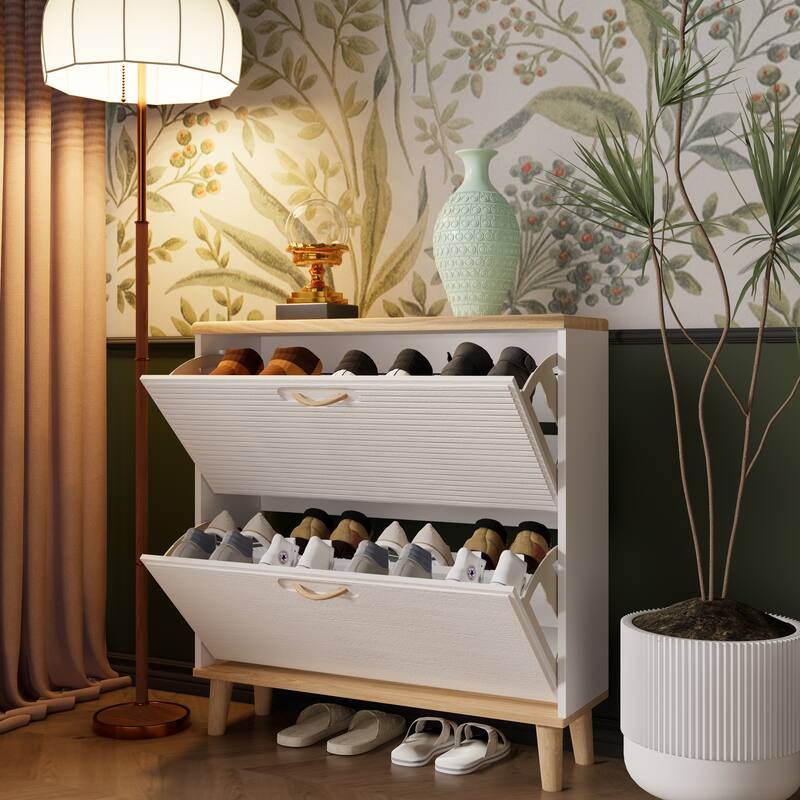 Slim Entryway Storage Organizer for 8-16 Pairs