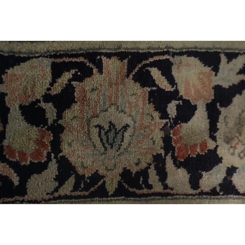 Hand Knotted Oriental Silk Carpet Traditional Floral Peach Kashmir Area Rug - 8' 0'' X 5' 8''