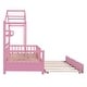 preview thumbnail 23 of 40, Modern Twin Size Wooden House Bed Kids Bed with Trundle and Shelf,Playhouse Design