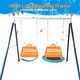 preview thumbnail 5 of 7, Kids Metal Swing Set for Backyard Outdoor Playground Two Functional Swing Set For Kids