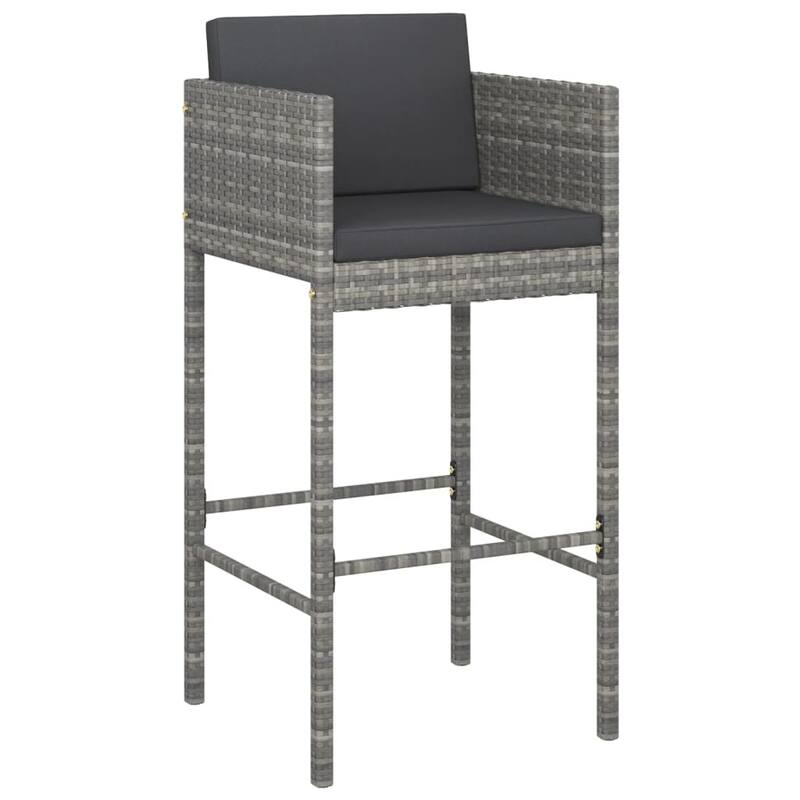 vidaXL Patio Bar Set Outdoor Bistro Set Bar Stool Bistro Table Poly Rattan