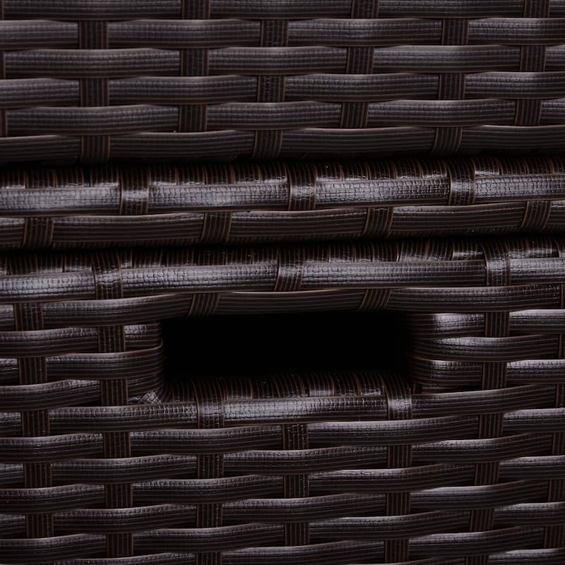Outsunny 32" Poolside Rattan Wicker Patio Organizer Storage Cabinet with 3 Large Drawers & Weather-Fighting Materials
