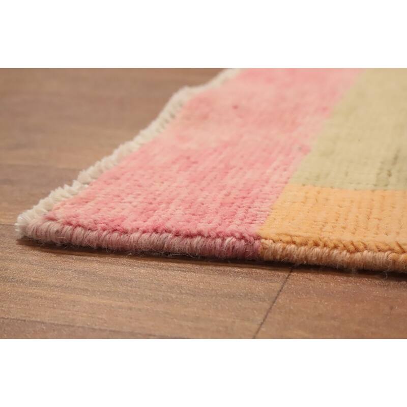 Hand Knotted Oriental 100% Wool Carpet Modern Geometric Multi-Colored Gabbeh Area Rug - 13' 0'' X 10' 2''
