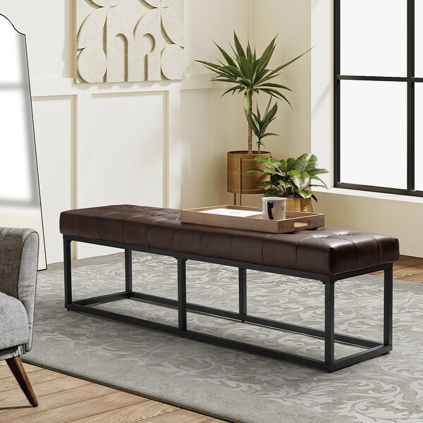 Indoor leather bench discount