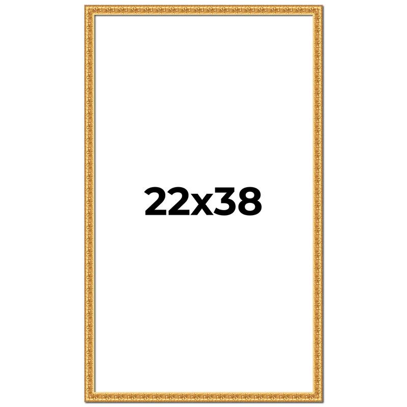 22x38 Frame Gold Real Wood Picture Frame Width 1 inches | Interior