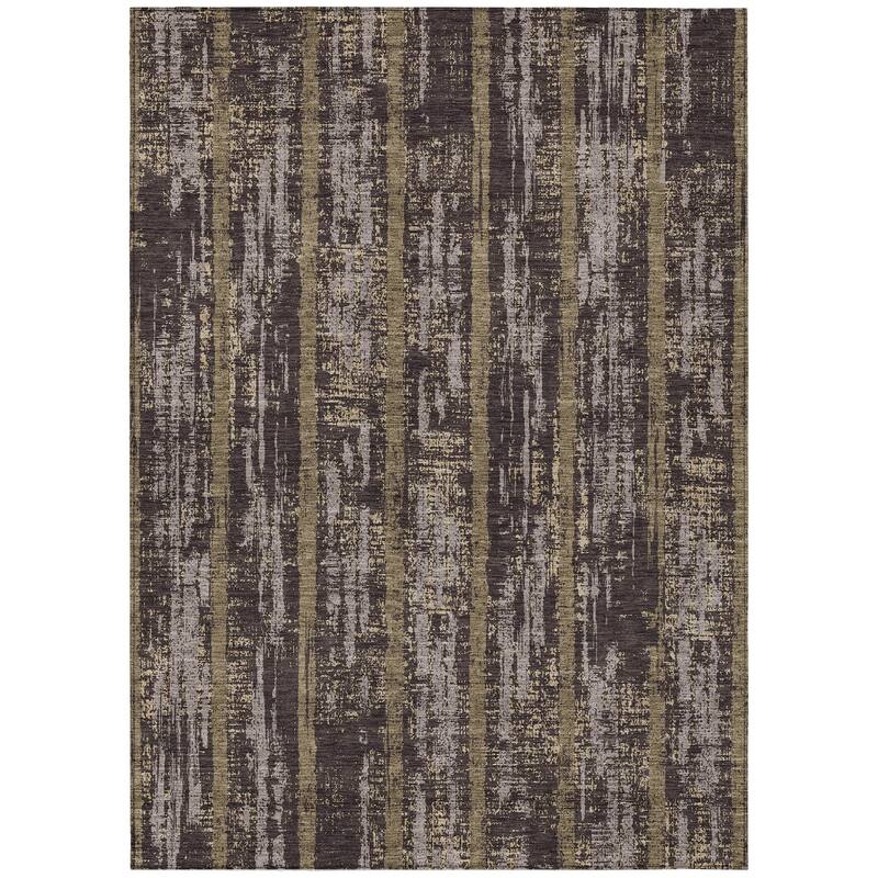 Machine Washable Indoor/ Outdoor Chantille Stripe Ombre Rug