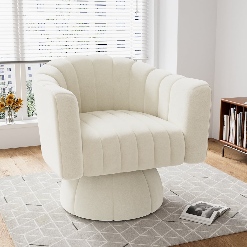 Ouyessir Oversized Modern Upholstered Barrel Chairs