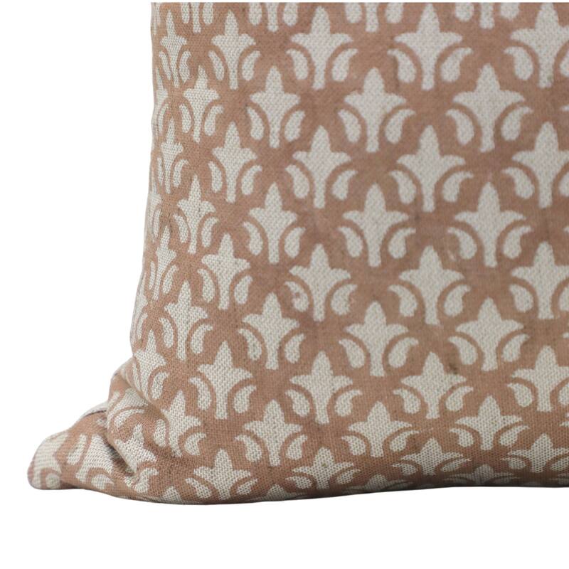 Fabdivine Linen Floral Block print pillow Cover